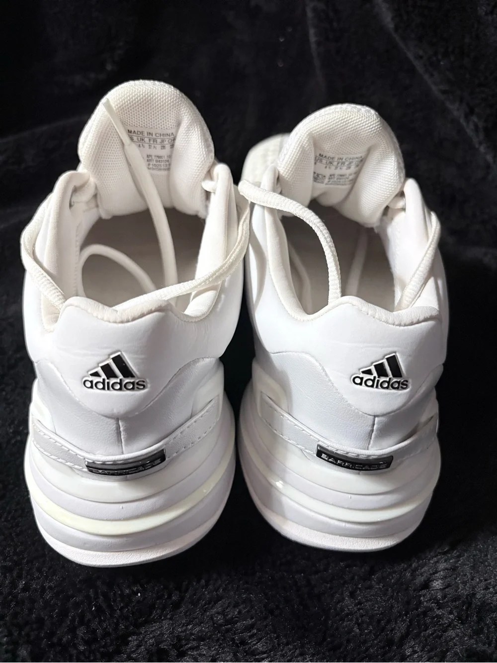 Adidas Barricade Classic Bounce Tennis Shoes White Metallic Silver Size 6